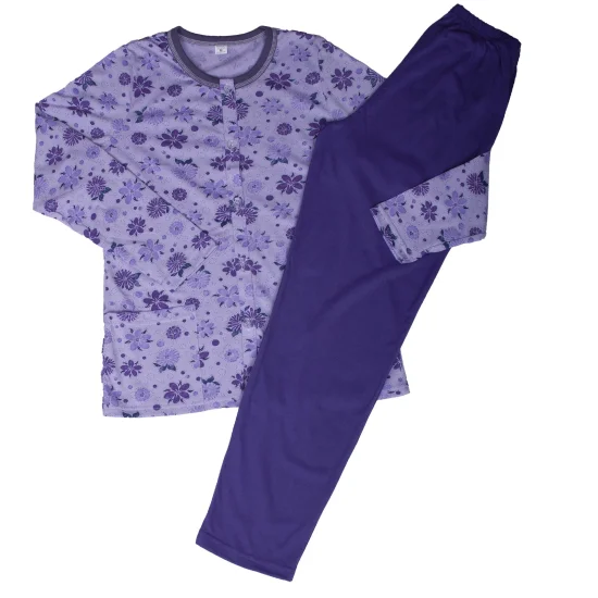 Пижами с дълъг ръкав Дамска пижама с копчета