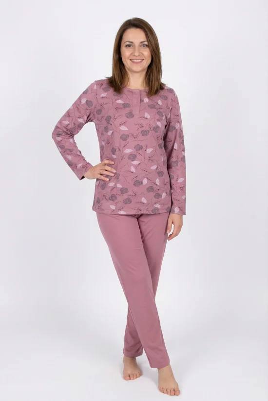Пижами с дълъг ръкав Дамска пижама с дълъг ръкав и дълъг панталон
