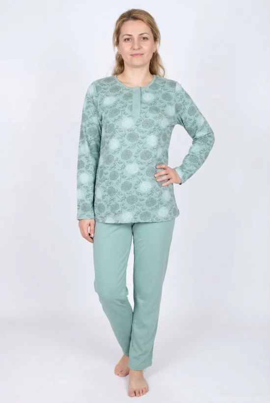 Пижами с дълъг ръкав Дамска пижама с дълъг ръкав и дълъг панталон