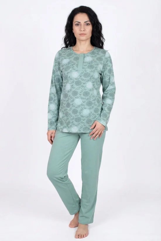 Пижами с дълъг ръкав Дамска пижама с дълъг ръкав и дълъг панталон