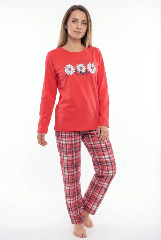 Пижами с дълъг ръкав Дамска пижама с дълъг ръкав и дълъг панталон