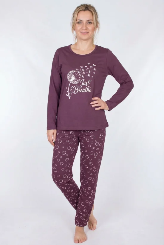 Пижами с дълъг ръкав Дамска пижама с дълъг ръкав и дълъг панталон