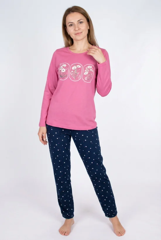 Пижами с дълъг ръкав Дамска пижама с дълъг ръкав и дълъг панталон