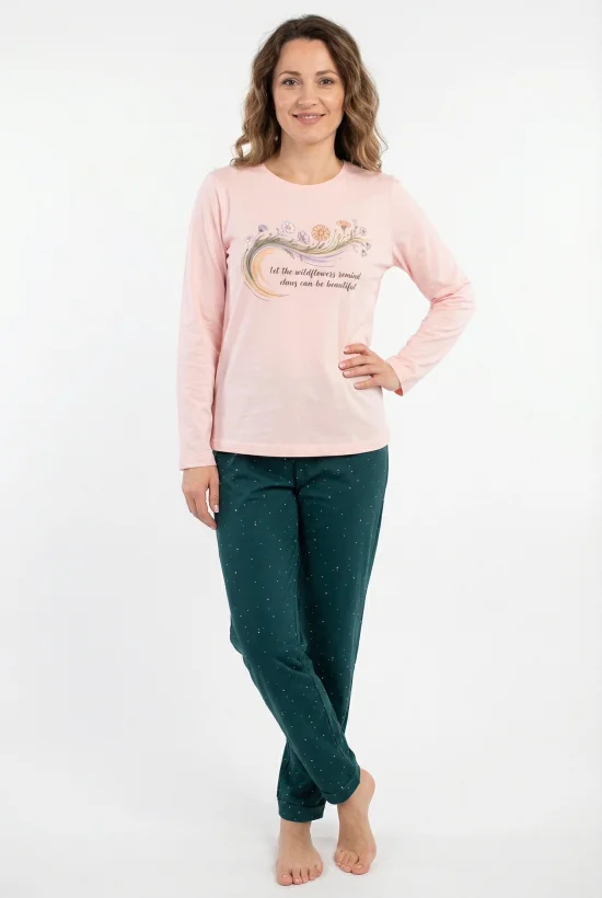 Пижами с дълъг ръкав Дамска пижама с дълъг ръкав и дълъг панталон