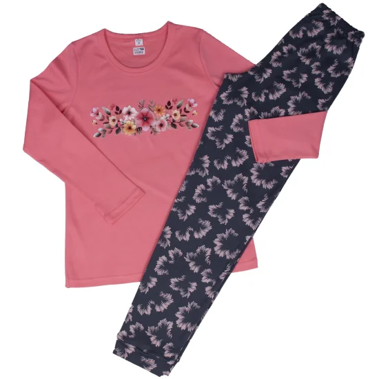 Пижами с дълъг ръкав Дамска зимна пижама интерлог