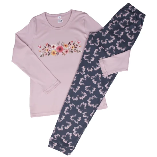 Пижами с дълъг ръкав Дамска зимна пижама интерлог