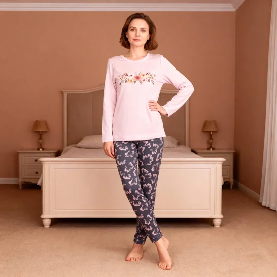 Пижами с дълъг ръкав Дамска зимна пижама интерлог