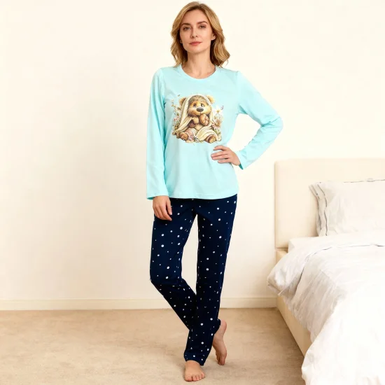 Пижами с дълъг ръкав Дамска зимна пижама интерлог