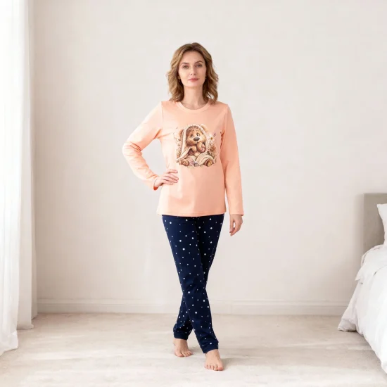 Пижами с дълъг ръкав Дамска зимна пижама интерлог