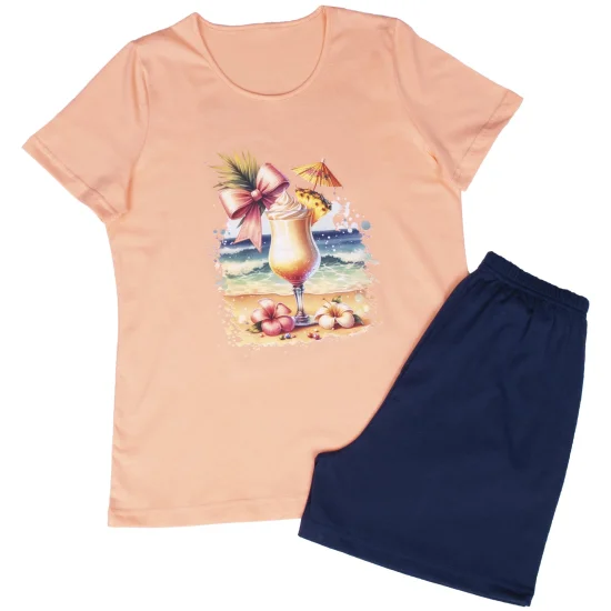 Пижами с къс ръкав Дамска пижама с къс ръкав и къс панталон