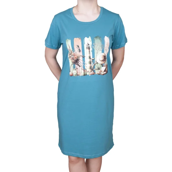 Дамски рокли Дамска рокля с къс ръкав