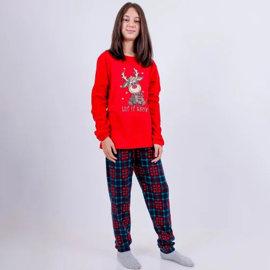 Детски Детска зимна коледна пижама интерлог
