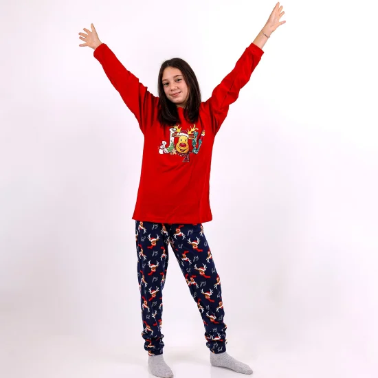 Детски Детска зимна коледна пижама интерлог
