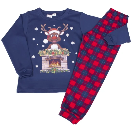 Детски Детска зимна коледна пижама интерлог