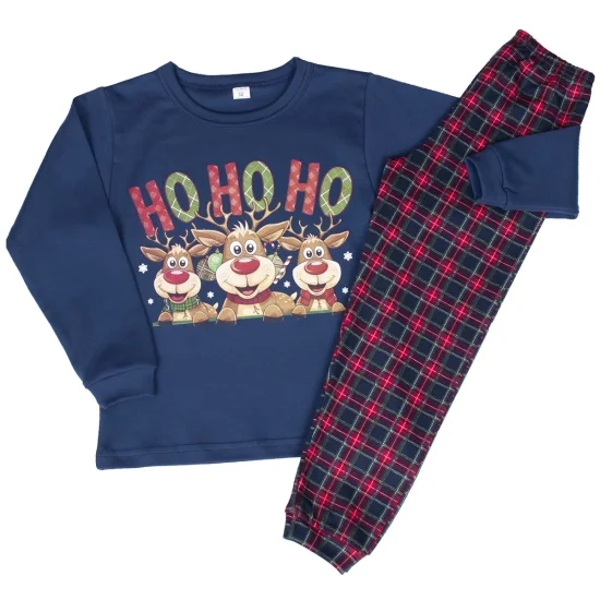 Детски Детска зимна коледна пижама интерлог