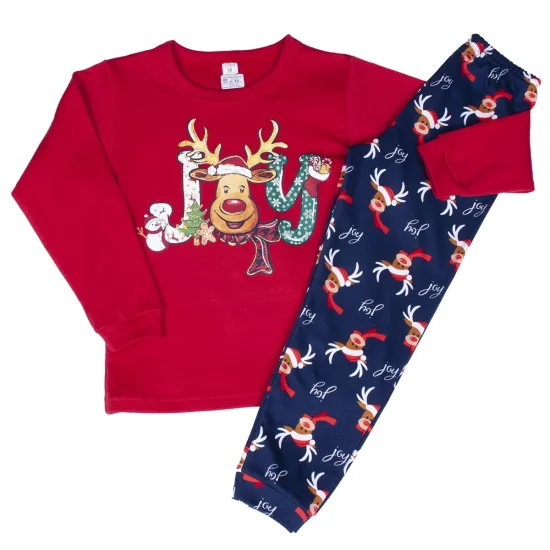 Детски Детска зимна коледна пижама интерлог