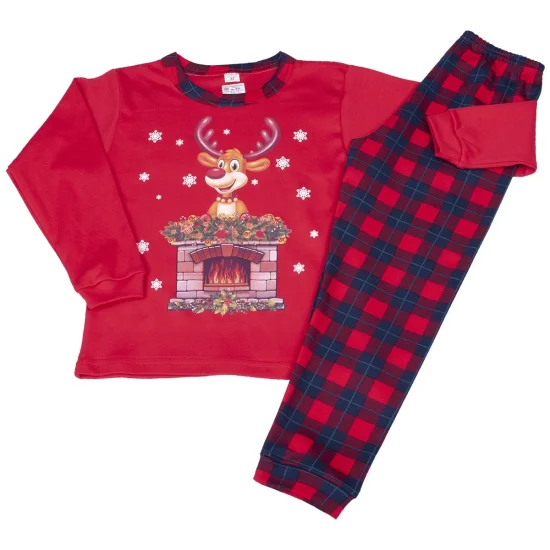 Детски Детска зимна коледна пижама интерлог
