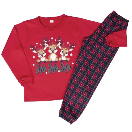 Детски Детска зимна коледна пижама интерлог