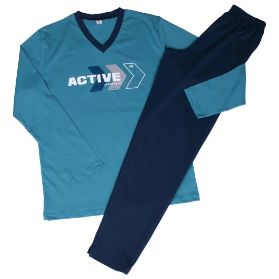 Пижами с дълъг ръкав Мъжка пижама с дълъг ръкав и дълъг панталон