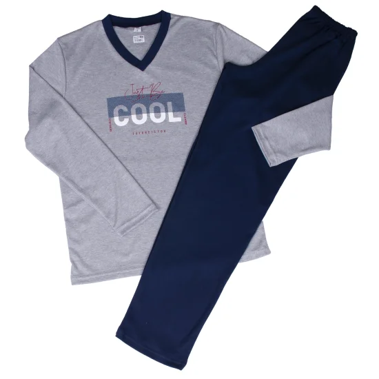 Пижами с дълъг ръкав Мъжка зимна пижама интерлог