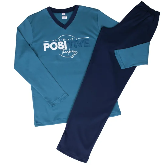 Пижами с дълъг ръкав Мъжка зимна пижама интерлог