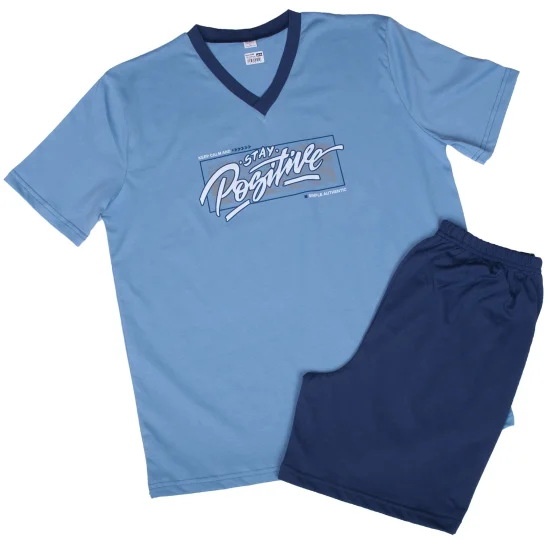 Пижами с къс ръкав Мъжка пижама с къс ръкав и къс панталон