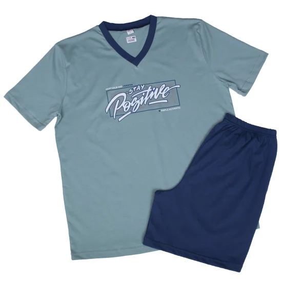 Пижами с къс ръкав Мъжка пижама с къс ръкав и къс панталон