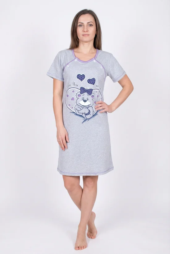 Дамски нощници Дамска нощница за бременни къс ръкав