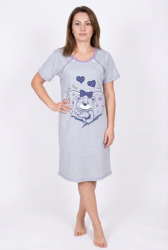 Дамски нощници Дамска нощница за бременни къс ръкав