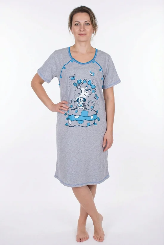 Дамски нощници Дамска нощница за бременни къс ръкав