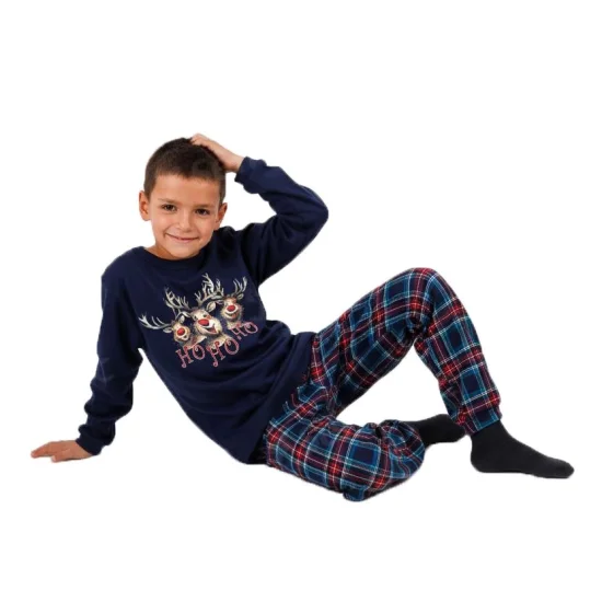 Детски Детска зимна коледна пижама интерлог