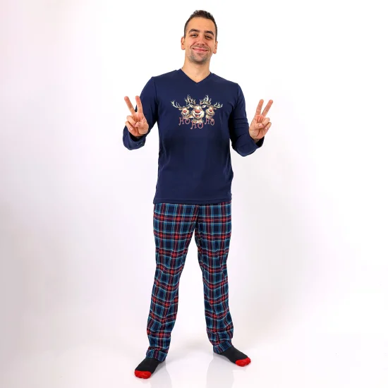 Мъжки Мъжка зимна коледна пижама интерлог