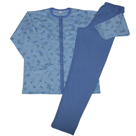 Пижами с дълъг ръкав Дамска зимна пижама, лека вата с цяло разкопчаване