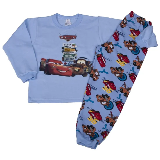 Пижами с дълъг ръкав Детска зимна пижама лека вата